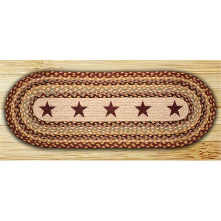 EARTH RUGS Burgundy Stars Oval Runner 64357BS